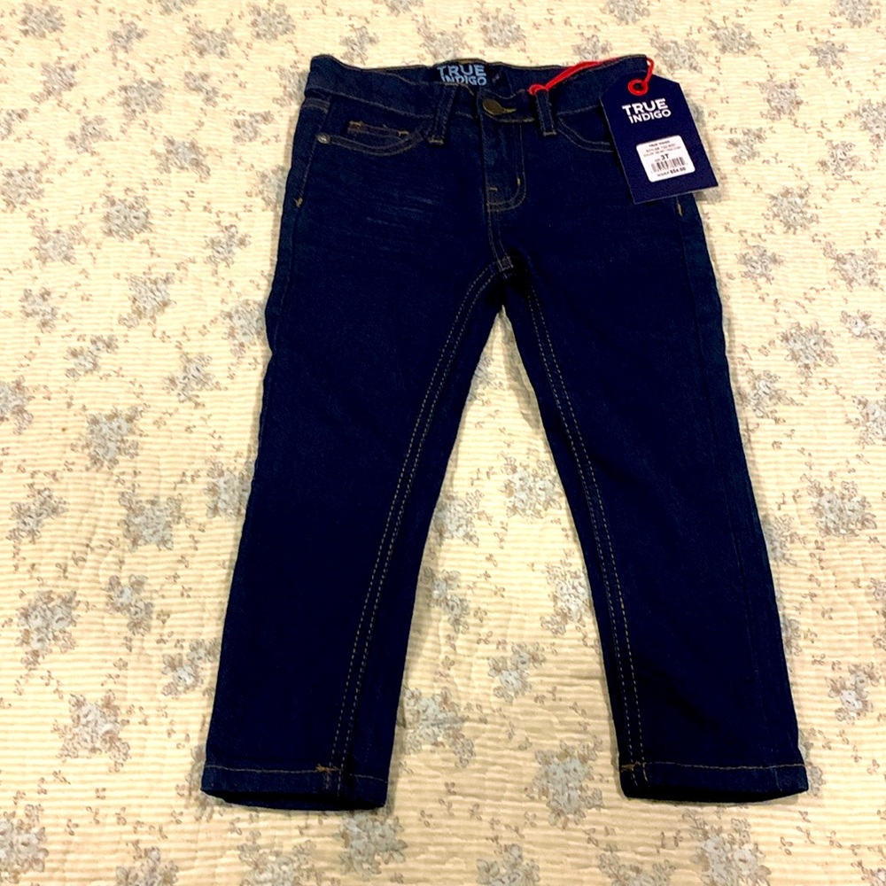 True Indigo Toddler Blue Jeans NEW Size 3T Zip-Fly 5-Pocket Super Cute & Comfy